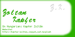 zoltan kapfer business card