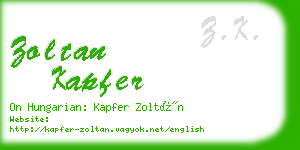 zoltan kapfer business card
